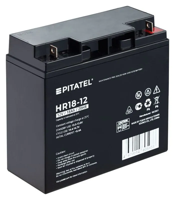 Аккумулятор Pitatel HR18-12, 12V 18Ah