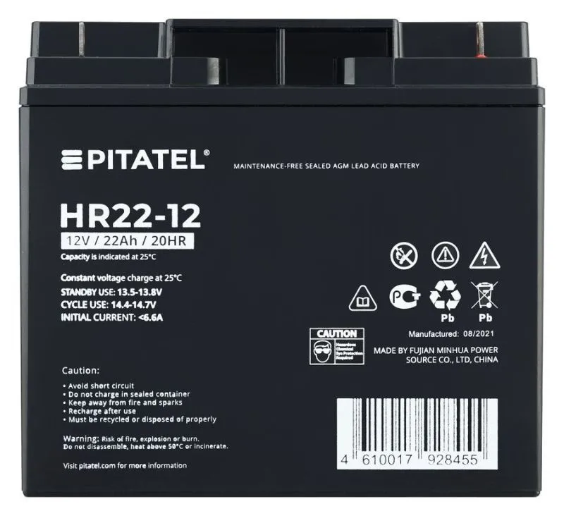 Аккумулятор Pitatel HR22-12, 12V 22Ah