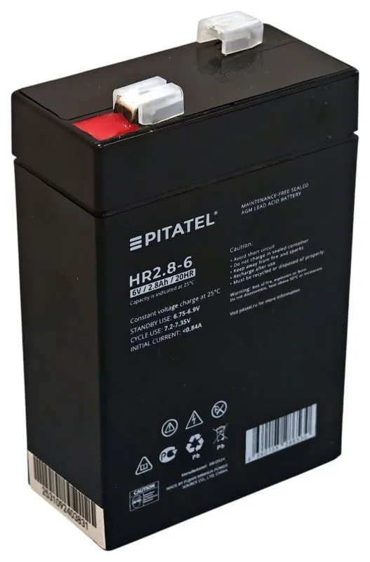 Аккумулятор Pitatel HR2.8-6, 6V 2.8Ah