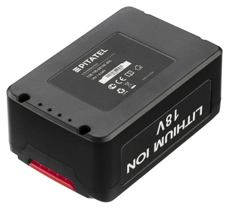 Аккумуляторная батарея Pitatel TSB-195-DE18C-60L (DEWALT p/n: DCB180), Li-Ion 18V 6.0Ah