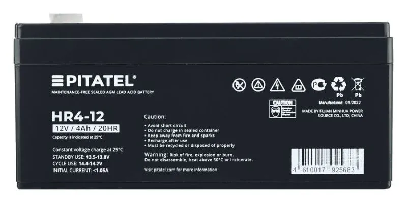 Аккумулятор Pitatel HR4-12, 12V 4Ah