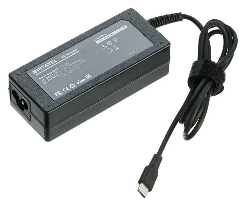 Блок питания Pitatel AD-323 для Apple, Asus, Dell, Lenovo, HP 65W (USB Type-C)