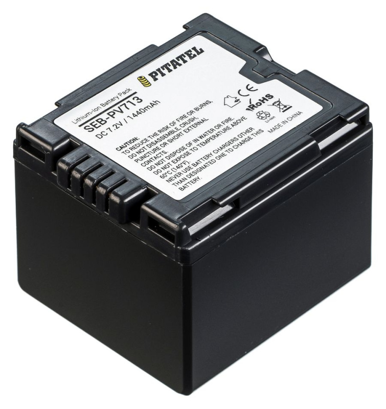 Аккумулятор Pitatel SEB-PV713 для Hitachi DZ-BD, BX, GX, HD, HS, M, MV, Panasonic NV, PV, SDR, VDR Series, 1440mAh
