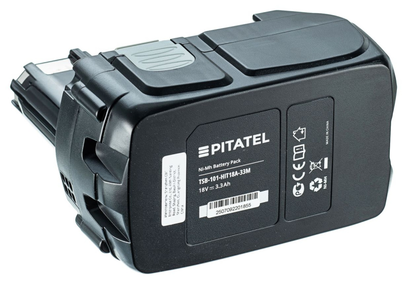 Аккумуляторная батарея Pitatel TSB-101-HIT18A-33M (HITACHI p/n: EB 1812S, EB 1814SL, EB 1820, EB 1820L, EB 1824L, EB 18B), Ni-Mh 18V 3.3Ah