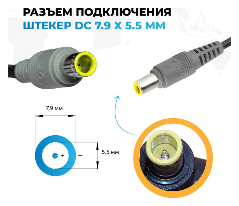 Блок питания Pitatel AD-186 для ноутбуков Lenovo (20V 8.5A)