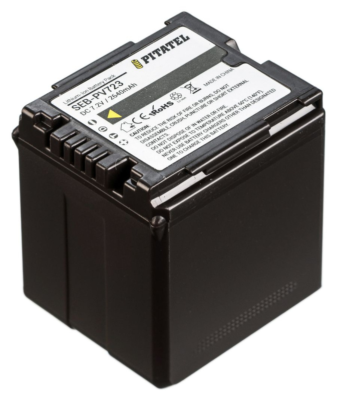 Аккумулятор Pitatel SEB-PV723 для Panasonic AG-AC, AF, HCK, HMC, HMR, HSC, HDC-DX, HS, SD Series, 2640mAh