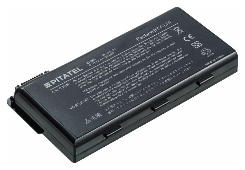 Аккумуляторная батарея Pitatel BT-960 для ноутбуков MSI A5000, A6000, CR600, CR610, CR700, CX600, CX620, CX700