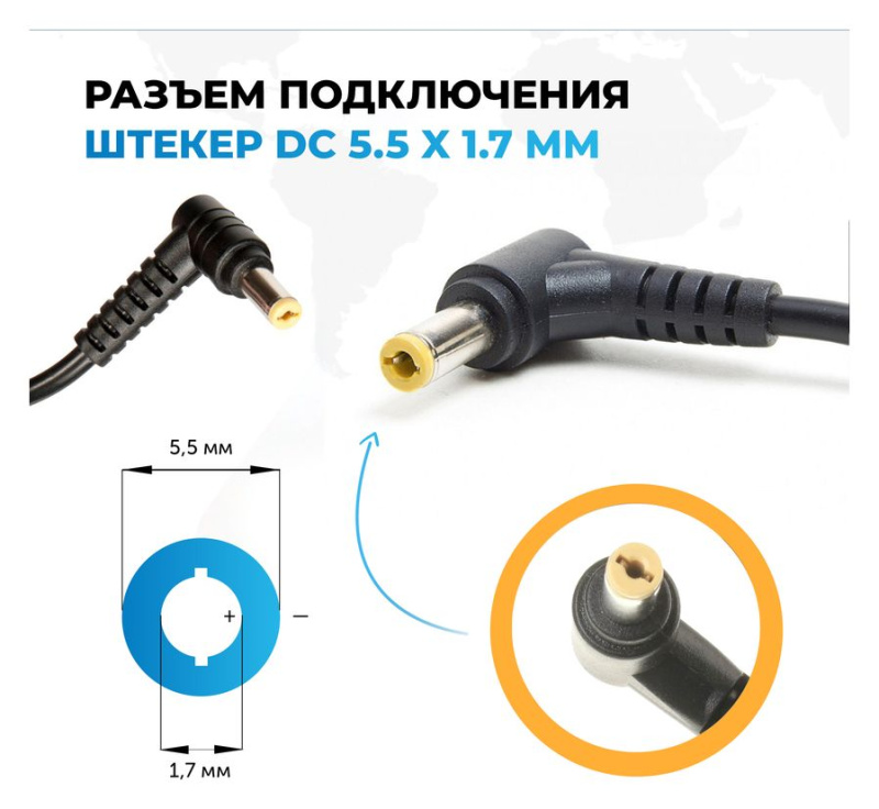 Блок питания Pitatel AD-042 для ноутбуков Dell (19V 1.58A)