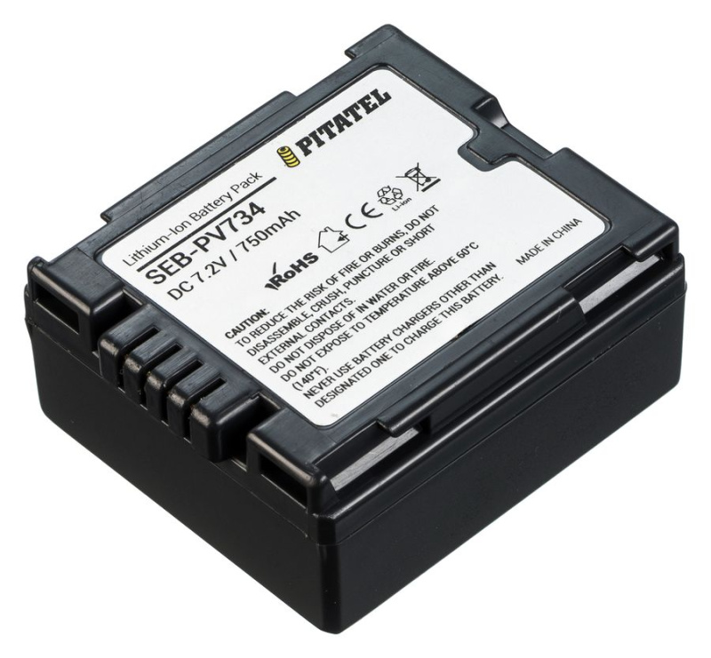 Аккумулятор Pitatel SEB-PV734 для Hitachi DZ-BD, BX, GX, HD, HS, M, MV, Panasonic NV, PV, SDR, VDR Series, 750mAh