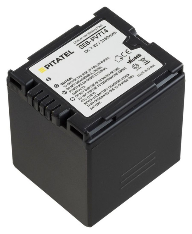 Аккумулятор Pitatel SEB-PV714 для Hitachi DZ-BD, BX, GX, HD, HS, M, MV, Panasonic NV, PV, SDR, VDR Series, 2160mAh