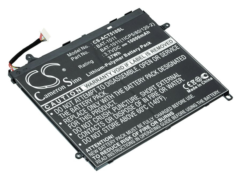 Аккумуляторная батарея TPB-001 для Acer Iconia TAB A510, 9700mAh